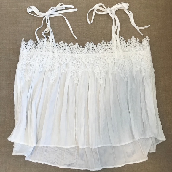 Anthropologie Eloise White Embroidered Detail Top - Picture 4 of 5